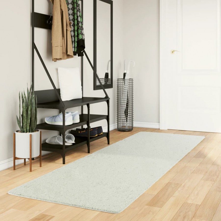 Tapis OVIEDO à poils courts crème 80x250 cm