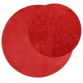 Tapis OVIEDO à poils courts rouge Ø 120 cm