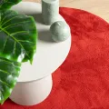 Tapis OVIEDO à poils courts rouge Ø 120 cm