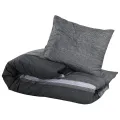 Ensemble de housse de couette gris foncé 200x200 cm Coton