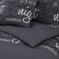Ensemble de housse de couette Noir 200x200 cm Coton