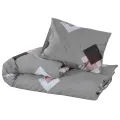 Ensemble de housse de couette Gris 260x220 cm Coton