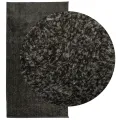 Tapis ISTAN à poils longs aspect brillant anthracite 80x150 cm