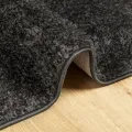 Tapis ISTAN à poils longs aspect brillant anthracite 80x150 cm