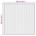 Tapis carré marron foncé 100x100 cm bambou