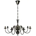 Lustre en métal noir antique 8 x E14 ampoules