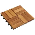 Kit de tuiles de plancher en acacia 30 x 30 cm 20 pcs