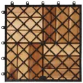 Kit de tuiles de plancher en acacia 30 x 30 cm 20 pcs