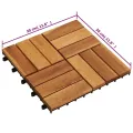 Kit de tuiles de plancher en acacia 30 x 30 cm 20 pcs
