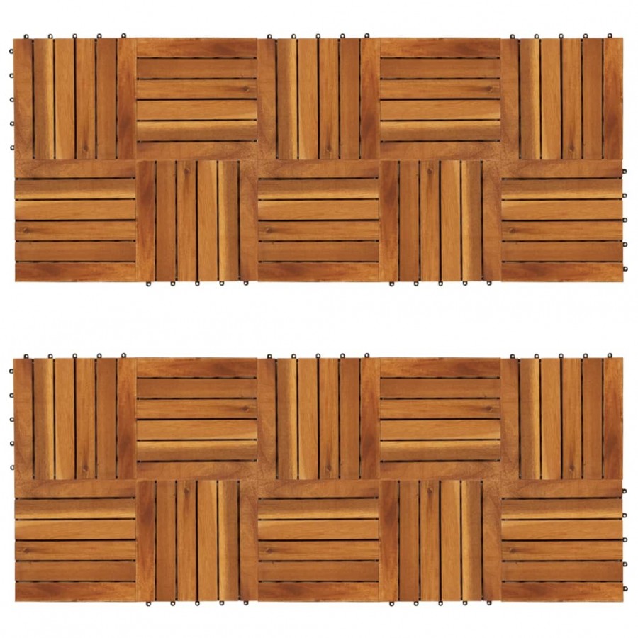 Tuiles de terrasse modèle vertical 30 x 30 cm acacia 20 pcs