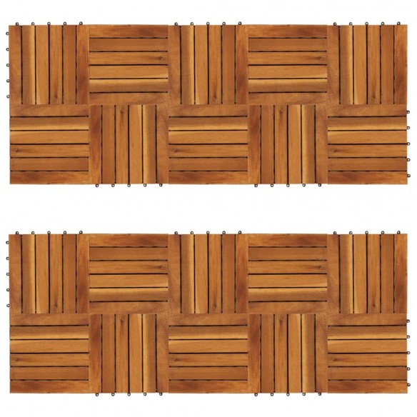 Tuiles de terrasse modèle vertical 30 x 30 cm acacia 20 pcs