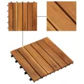 Tuiles de terrasse modèle vertical 30 x 30 cm acacia 20 pcs