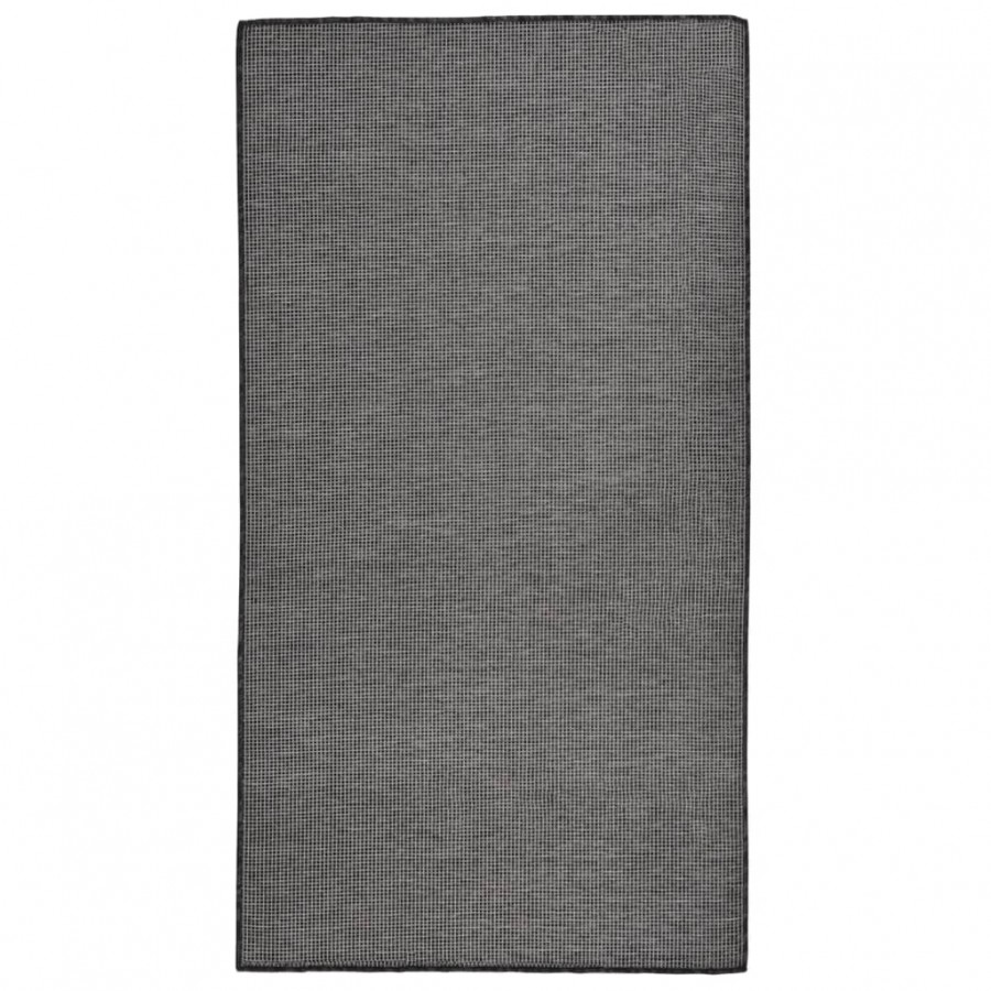 Tapis à tissage plat d'extérieur 80x150 cm Gris