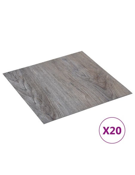 Planches de plancher autoadhésives 20 pcs PVC 1,86 m² Marron