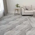 Planches de plancher autoadhésives 55 pcs PVC 5,11 m² Gris rayé