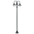Lampadaire de jardin E27 220cm Aluminium 3 lanternes Vert foncé