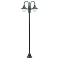 Lampadaire de jardin E27 220cm Aluminium 3 lanternes Vert foncé