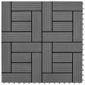 Carreaux de terrasse 30x30 cm 11 pcs Gris WPC 1 m2