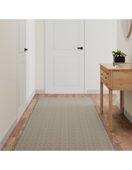 Tapis de couloir aspect sisal argenté 80x400 cm