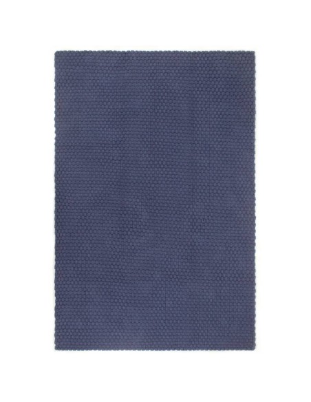 Tapis rectangulaire Bleu marine 80x160 cm Coton