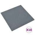 Carreaux de protection antichoc 18pcs Caoutchouc 50x50x3cm Gris