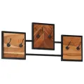 Porte-manteau mural 90x1x35 cm bois massif d'acacia et fer