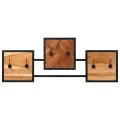 Porte-manteau mural 90x1x35 cm bois massif d'acacia et fer