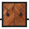 Porte-manteau mural 90x1x35 cm bois massif d'acacia et fer