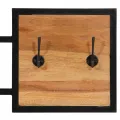 Porte-manteau mural 90x1x35 cm bois massif d'acacia et fer