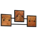 Porte-manteau mural 90x1x35 cm bois massif d'acacia et fer