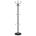 Porte-manteau avec porte-parapluie noir fer enduit de poudre