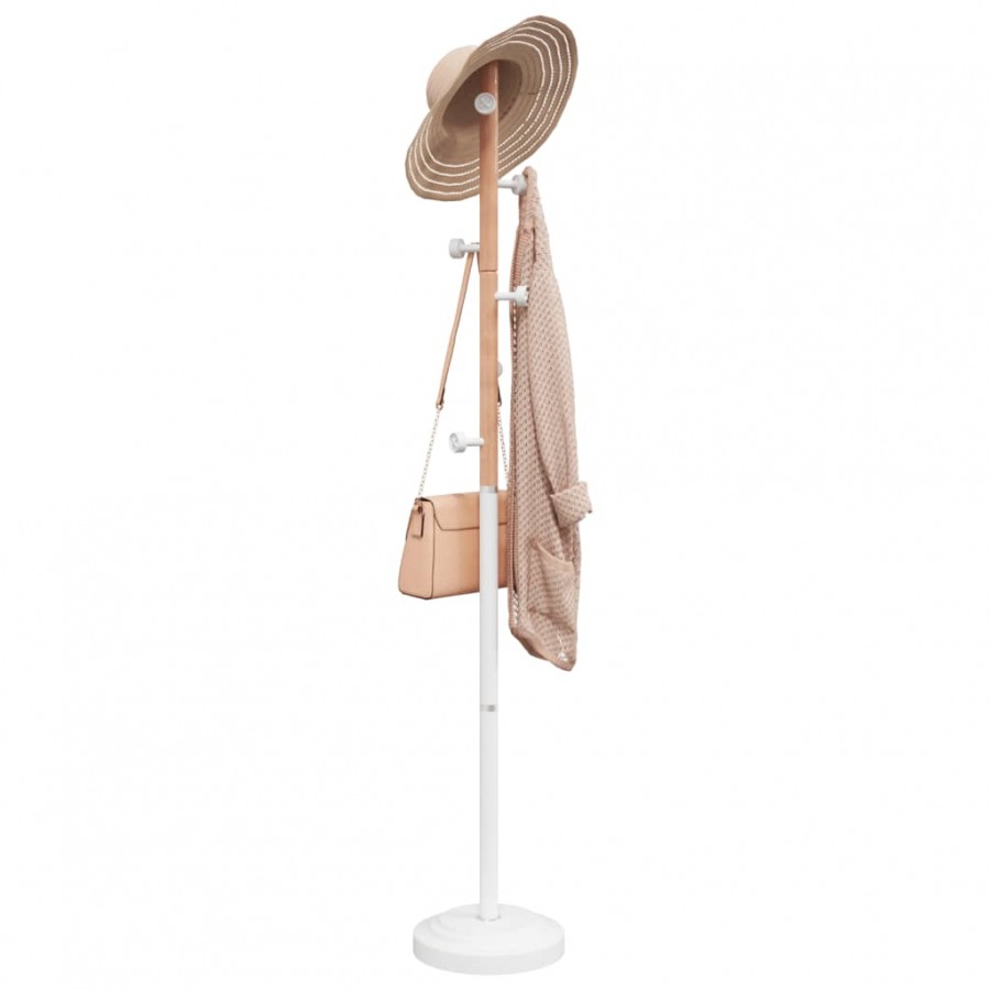 Porte-manteau blanc 177 cm fer enduit de poudre