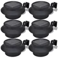 Lampes solaires 6 pcs pour clôture gouttière Noir