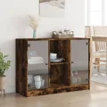Buffet chêne fumé 102x37x75,5 cm bois d'ingénierie