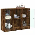 Buffet chêne fumé 102x37x75,5 cm bois d'ingénierie