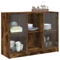 Buffet chêne fumé 102x37x75,5 cm bois d'ingénierie
