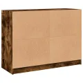 Buffet chêne fumé 102x37x75,5 cm bois d'ingénierie