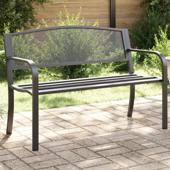 Banc de jardin 119 cm noir acier