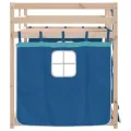 Lit superposé avec rideaux bleu 75x190 cm bois pin massif