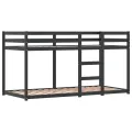 Lit superposé avec rideaux blanc/noir 90x200 cm bois pin massif