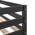 Lit superposé avec rideaux blanc/noir 90x200 cm bois pin massif