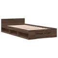 Cadre de lit et tiroir chêne marron 90x200 cm bois d'ingénierie