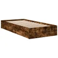 Cadre de lit et tiroirs chêne fumé 90x200 cm bois d'ingénierie