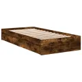 Cadre de lit et tiroirs chêne fumé 90x200 cm bois d'ingénierie