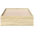 Cadre de lit et tiroirs chêne sonoma 90x200cm bois d'ingénierie