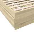 Cadre de lit et tiroirs chêne sonoma 90x200cm bois d'ingénierie