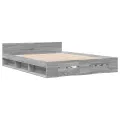Cadre de lit et tiroirs sonoma gris 140x200cm bois d'ingénierie