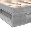 Cadre de lit et tiroirs sonoma gris 140x200cm bois d'ingénierie