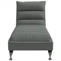 Chaise longue avec coussins gris foncé tissu