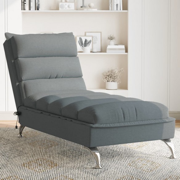 Chaise longue de massage avec coussins gris foncé tissu